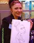artist - cartoonist at a party