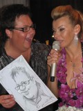 Cartoonist at the party with Lada Dance and Dmitry Pisarev