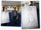 Caricaturist. Caricature top manager at the festival