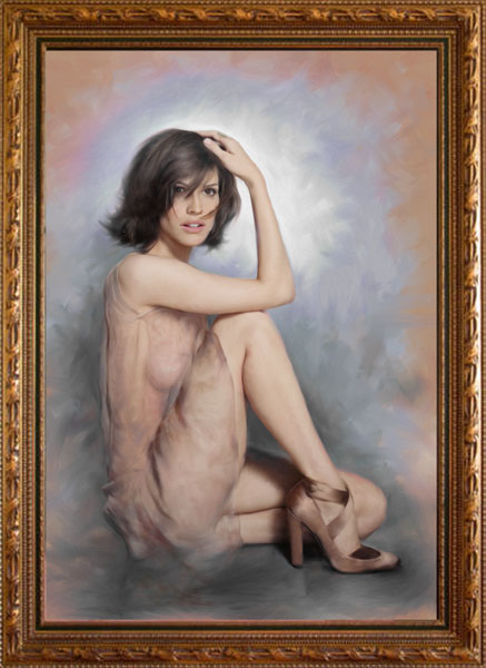 female portrait by oil