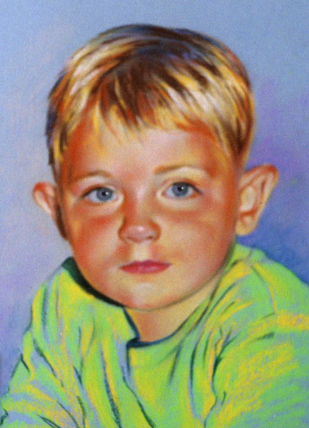 children's portrait pastel crayon